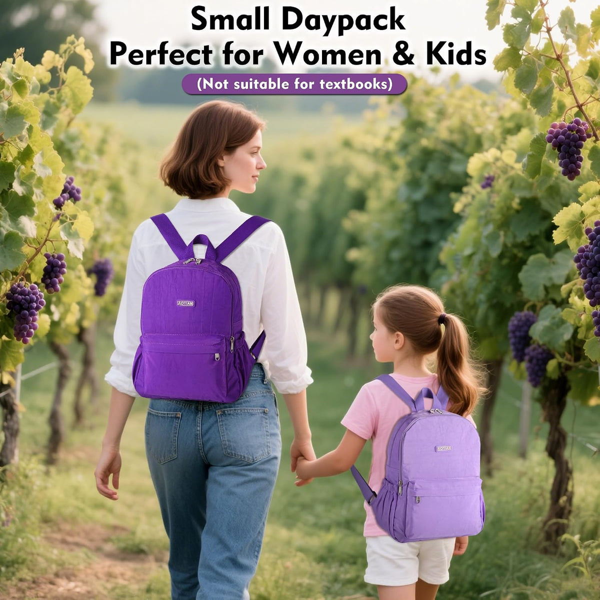 AOTIAN Lightweight Nylon Daypack, Small Hiking Backpack for Women