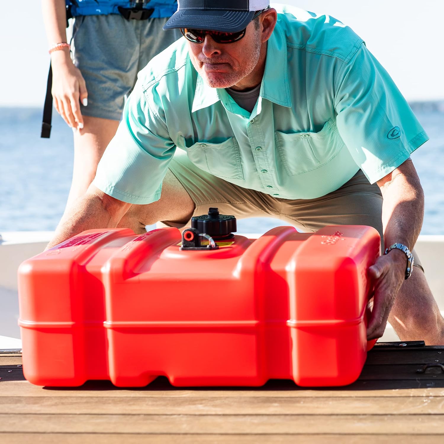Scepter 9 Gallon Portable Marine Gas Can, Boat Fuel Tank with Handles