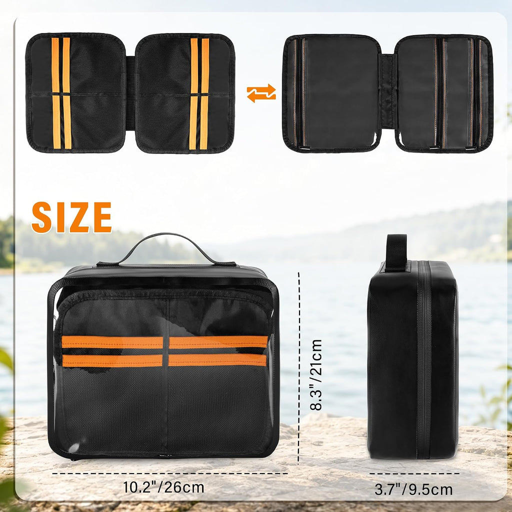 DSLEAF Soft Bait Binder Bag, Waterproof Lure Bag for Fishing, Black