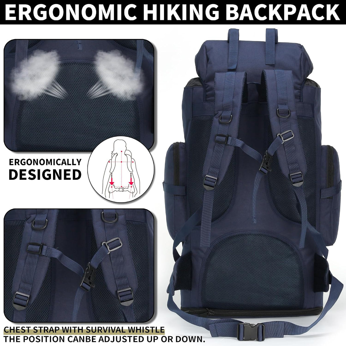 Hiking Backpack for Men 70L/100L Camping Backpack Military Rucksack Molle 3 Days Assault Pack for Climbing