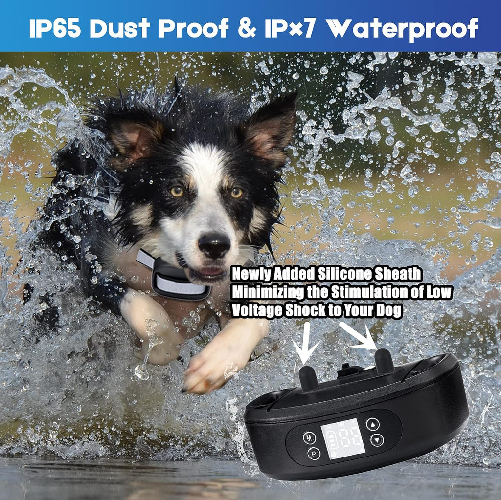WIEZ GPS Wireless Dog Fence, Electric Dog Fence for Outdoor,Adjustable Warning Strength（98-3280ft）,Pet Containment System Suitable for Mos of Dogs(2 Collars)
