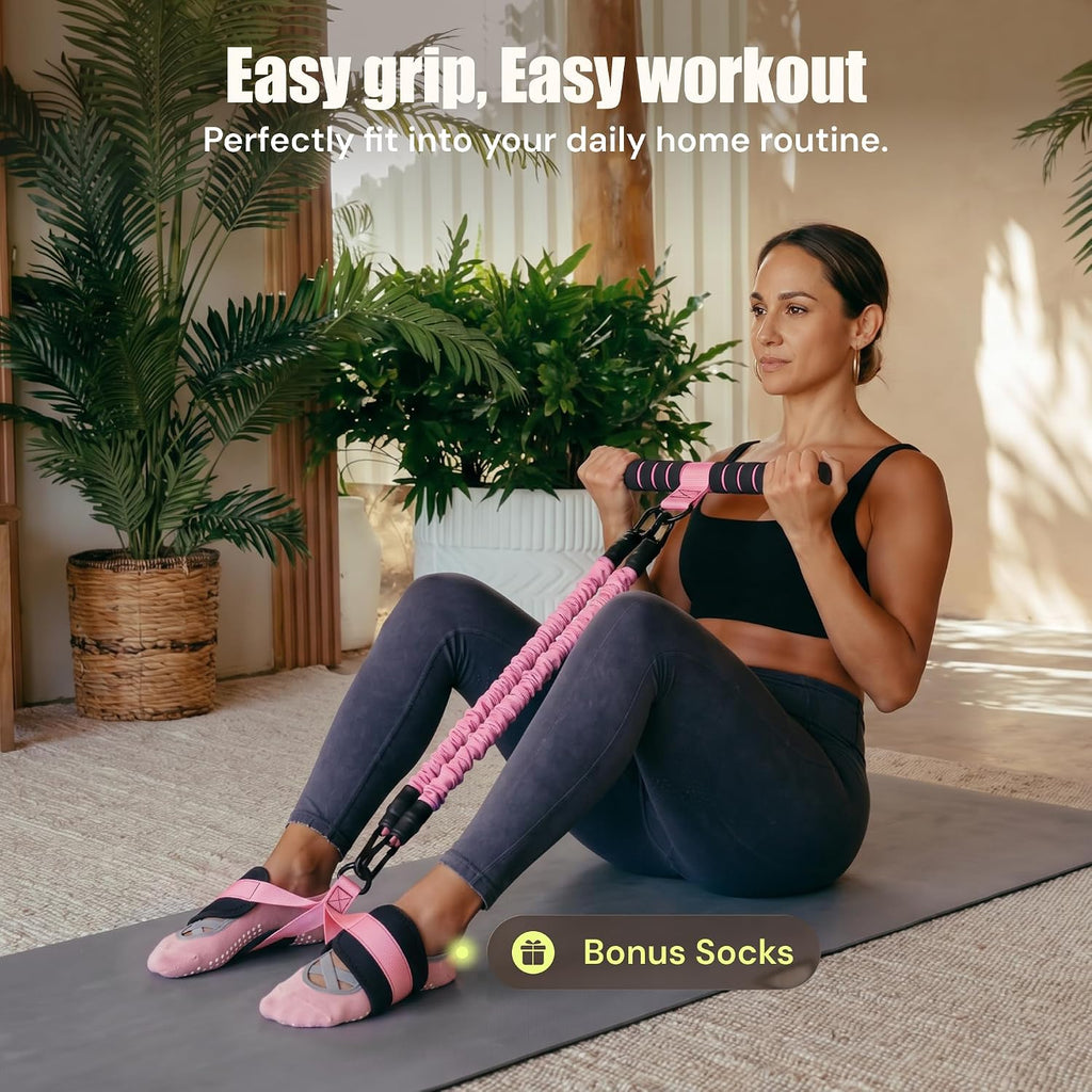 MaxU Pedal Resistance Band with Handle, Adjustable Resistance Band 30-90LBS