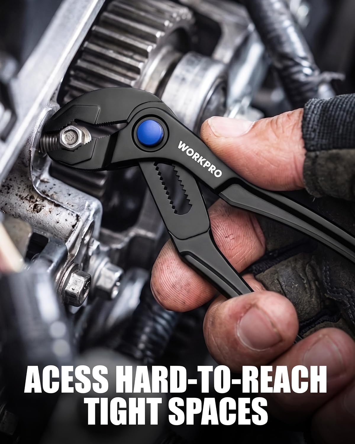 WORKPRO Mini Water Pump Pliers, 4-Inch Groove Joint Pliers for Tight Spaces