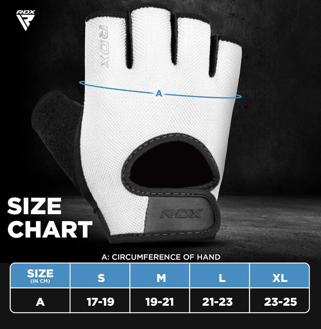 RDX Weight Lifting Gloves Gym Fitness Workout, Anti Slip Palm Protection Half Finger Exercise Glove for Powerlifting Deadlifting Bodybuilding Calisthenics Cycling Rowing Climbing Training, Men Women