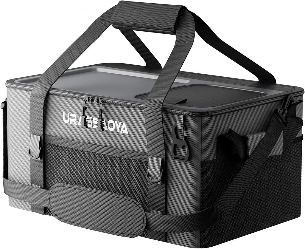 [2026 Updated] 50 Can Collapsible Soft Cooler Bag with Hard PP Lid, Leakproof Insulated Cooler with Quick-Access Top Hatch, Bottle Opener & Mini Table for Beach, Camping, Travel