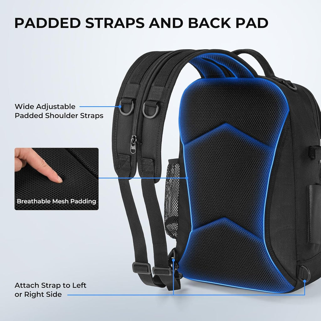 KastKing BaitSpace Fishing Sling Bag, Fishing Backpack with Rod Holder