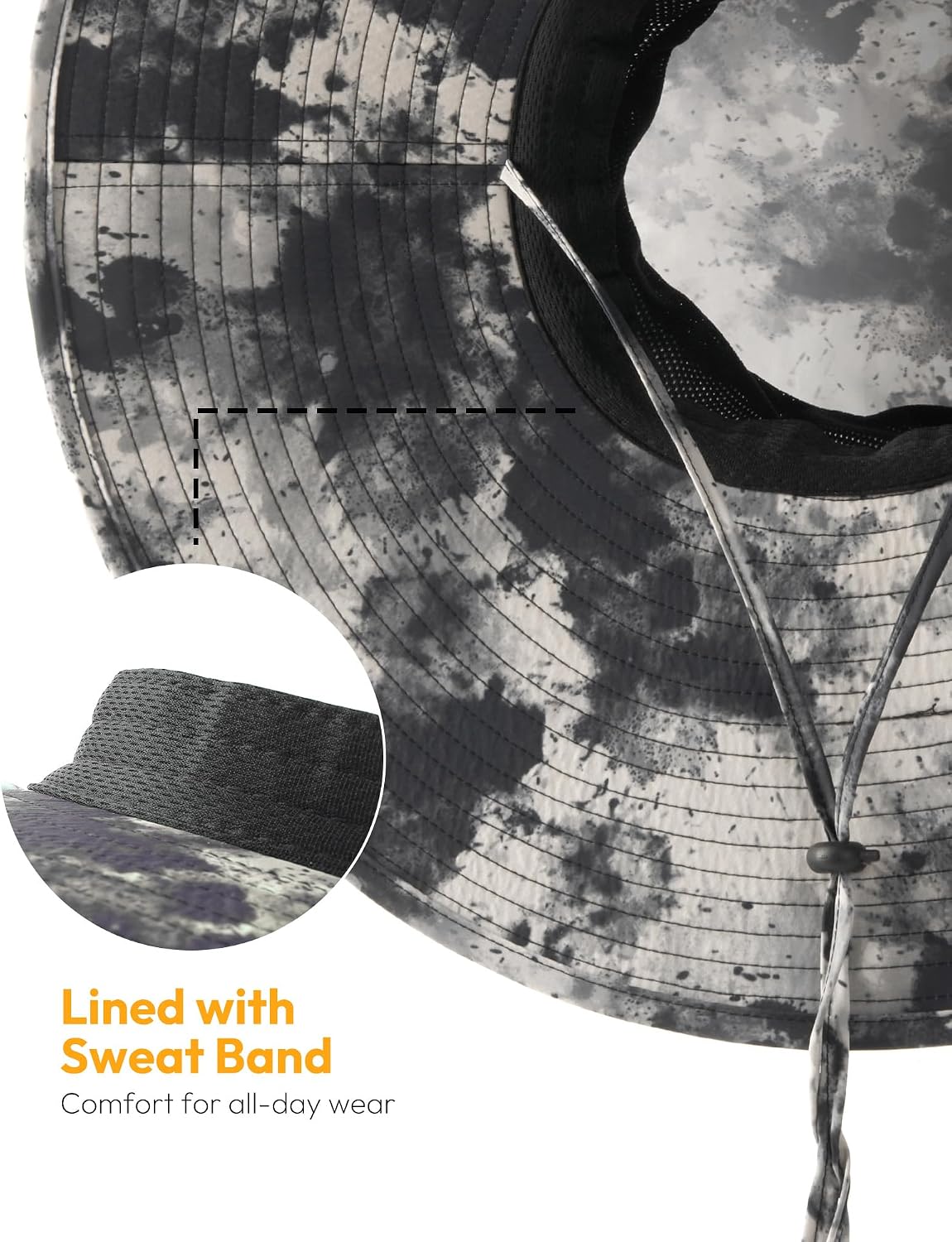 Mens Sun Hat Super Wide Brim Waterproof Breathable Bucket Hats for Men