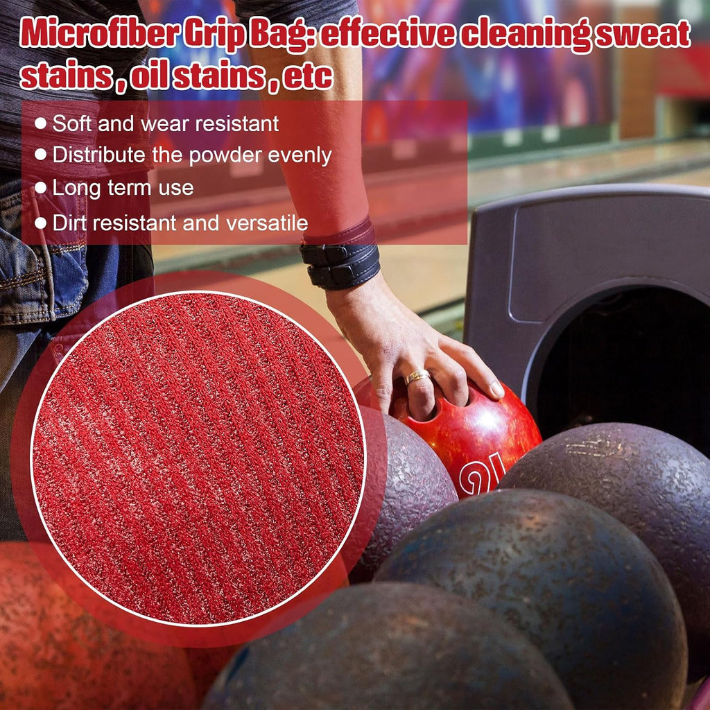 Lewtemi Microfiber Ultra Dry Bowling Grip Ball, 2 Pcs Microfiber Bowling Rosin Bags for Hands for Golf Lifting Rock Climbing Tennis Gymnastics
