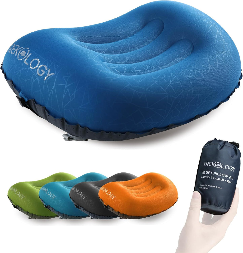TREKOLOGY Aluft 2.0 Small Inflatable Camping Pillow for Backpacking, Travel