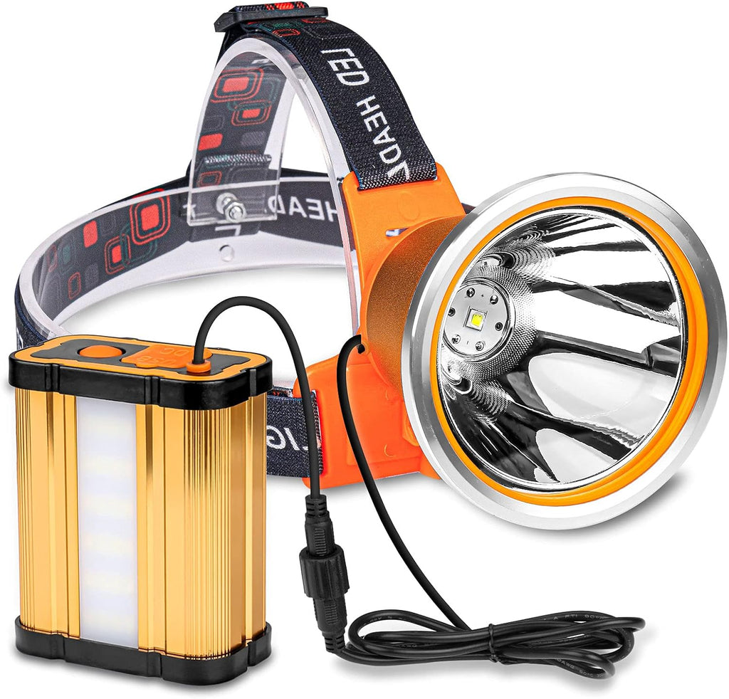 High Power Rechargeable Coon Hunting Lights – Super Bright LED Waterproof Headlamp, Adjustable Beam Head Flashlight for Hunting, Fishing, Camping, Hiking, Outdoor Activities & Emergency Use