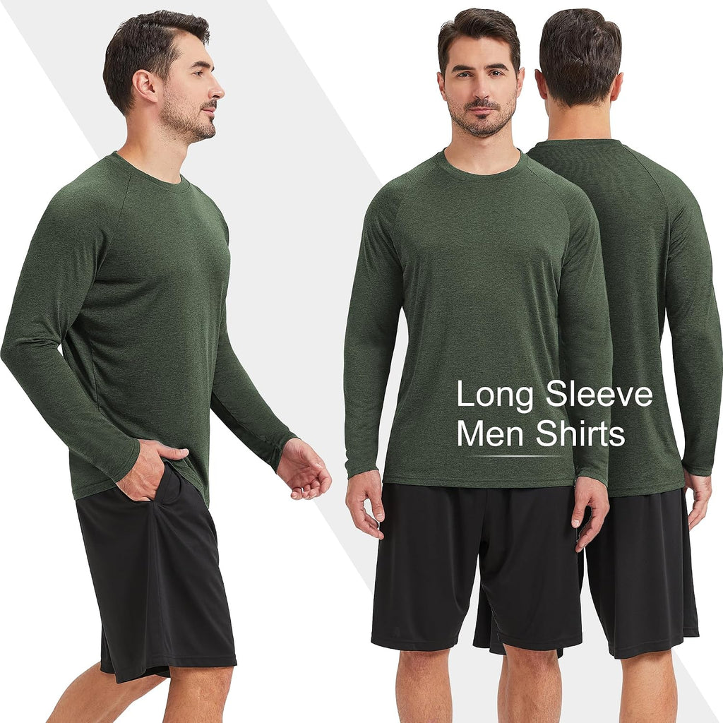 MLYENX 7 Pack Long Sleeve Shirts for Men Sun Protection Quick Dry
