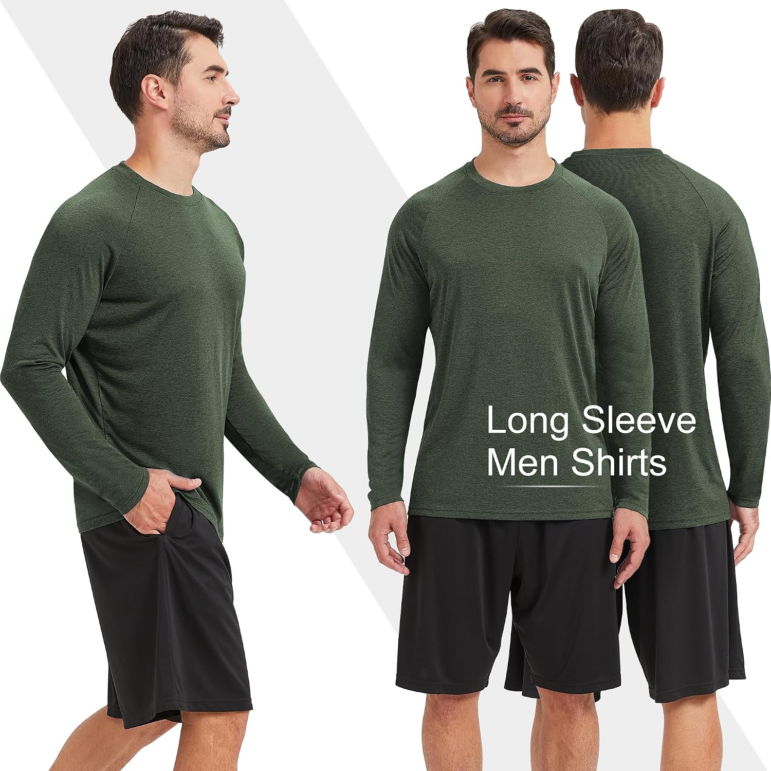 MLYENX 7 Pack Long Sleeve Shirts for Men Sun Protection Quick Dry