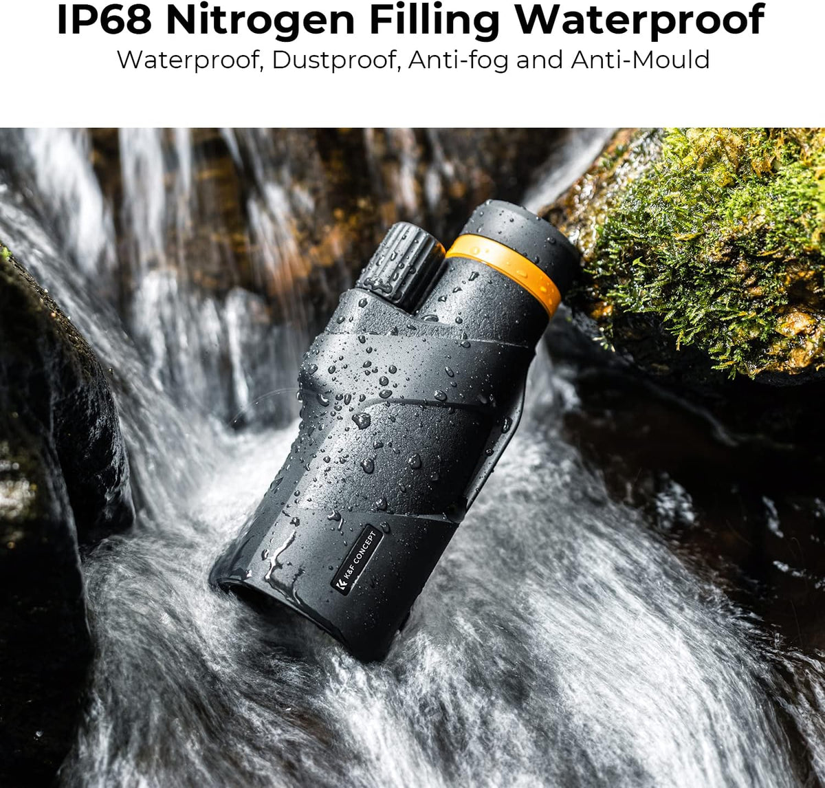 K&F Concept® 80x100 Monocular-Telescope for Adults IP68 Waterproof High Powered with Smartphone Adapter & Tripod, with BAK4 Prism and FMC Lens, for for Bird Watching Hunting Hiking Camping Travelling