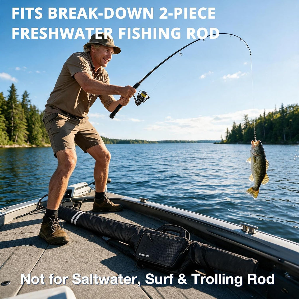 PEKREWS Fishing Rod Case, 53.5inch Fishing Pole Bag with Tackle Pockets