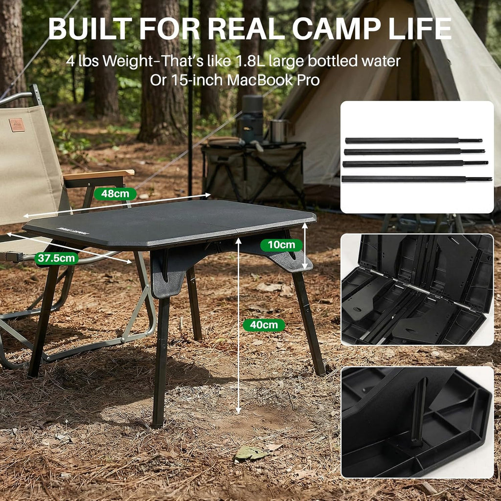 TOPCHANCES Folding Camping Table Outdoor,Ultralight Aluminum Camping Tables Multifunctional Portable Folding Table with Carrying Bag for Holiday Festival Camping Travel Picnic Grilling