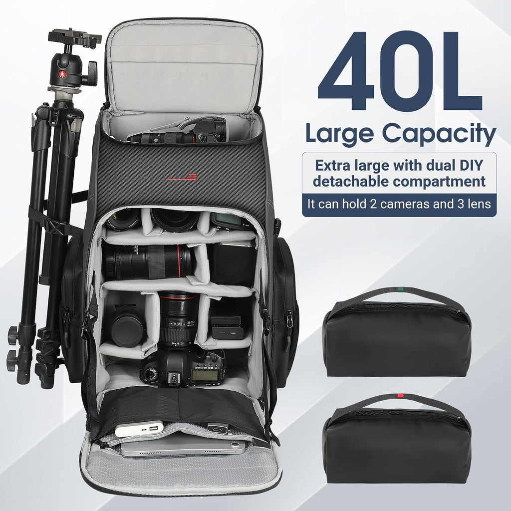 STARTRC VCR Camera Backpack Case Professional 40L Travel Bag Accessories