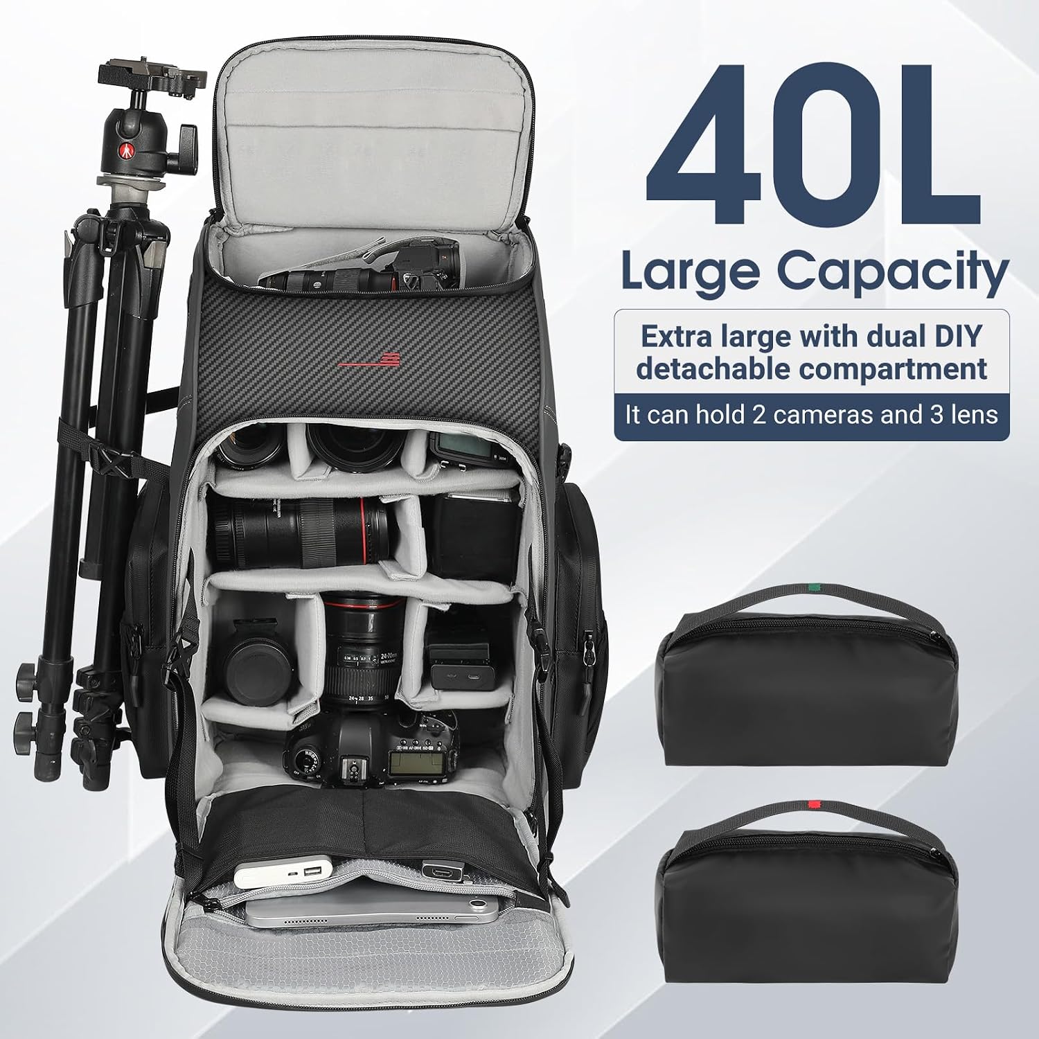 STARTRC VCR Camera Backpack Case Professional 40L Travel Bag Accessories