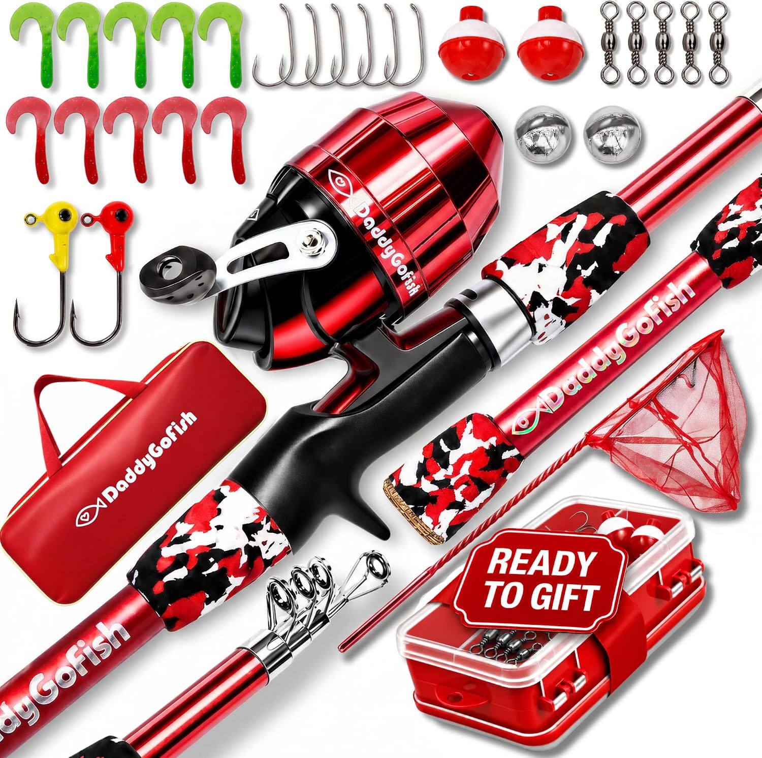 Kids Fishing Pole for Boys, Girls & Youth Age, Toddler Fishing Pole Set Kit