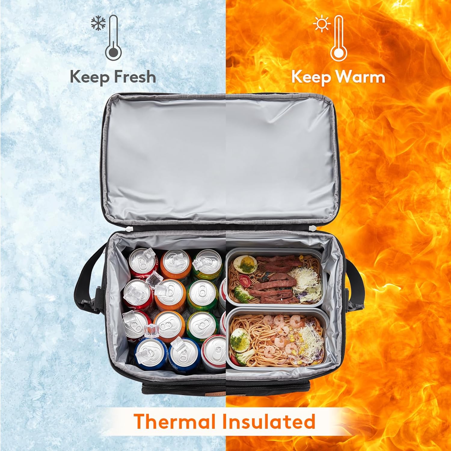 Lifewit Insulated Cooler Bag, Large Leakproof Beach Cooler, Lightweight Portable Double Layer Soft-Sided Travel Ice Chest for Camping, Kayaking, Road Trips, Grocery Shopping