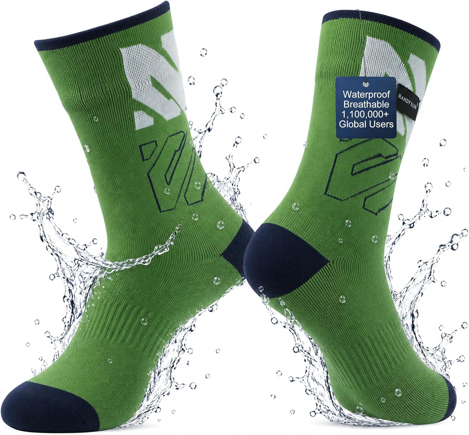 RANDY SUN Waterproof Breathable Socks, [SGS Certified] Unisex Skiing Trekking Hiking Wading Trail Socks