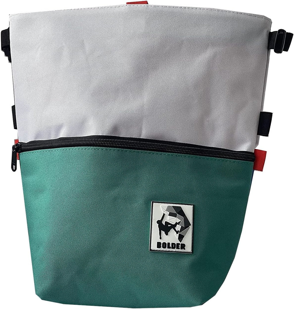 SESH Chalk Bucket - Large Size Chalk Bag for Climbing & Bouldering with Magnetic Closure, 4 Brush Holders, & 2 Side Pockets with Mesh Organizer - Durable