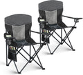Oversized XL Camping Chair 2-Pack with Mesh Back, Black