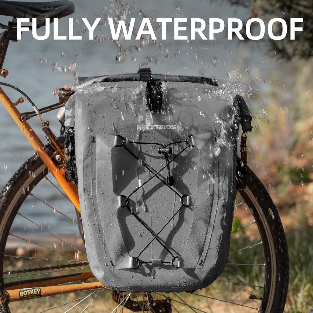 ROCKBROS Bike Panniers Waterproof Max 30L Capacity Cycling Traveling 2 Pack