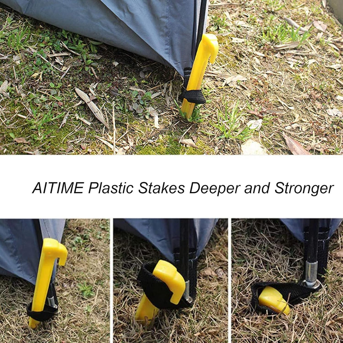 AITIME 30 Pcs Plastic Tent Stakes, 9 Inch Heavy Duty Camping Tent Pegs
