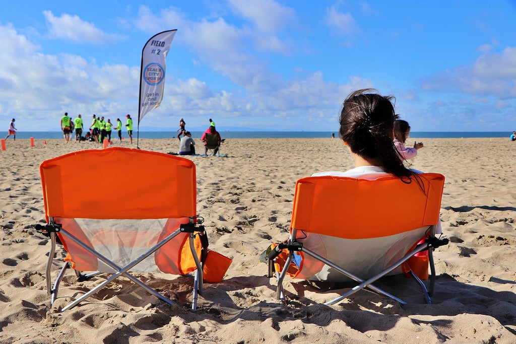 Nice C Low Beach Camping Folding Chair, River Sand Lake Chair (2P Orange)