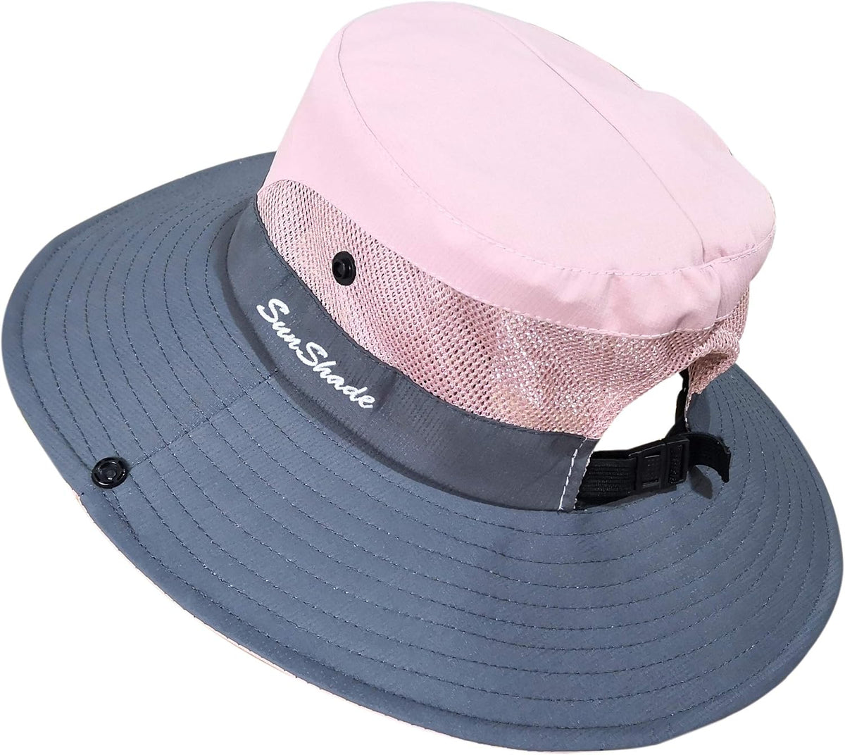 Muryobao Women's Ponytail Sun Hat UV Protection Foldable Mesh Wide Brim Beach Fishing Hat