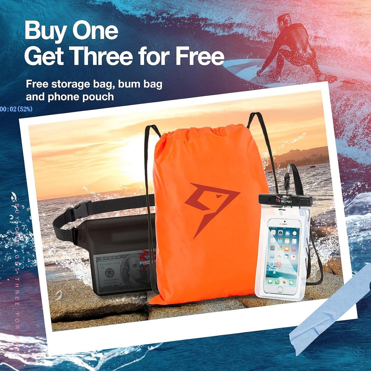 Piscifun Waterproof Floating Dry Backpack 10L/20L/30L