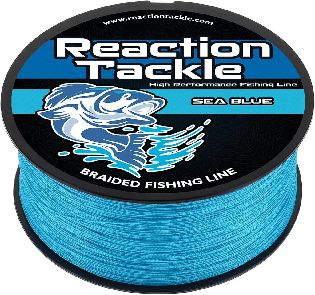Reaction Tackle Braided Fishing Line - Pro Grade Power Performance for Saltwater or Freshwater Fish - Colored Fishing Line Braid for Extra Visibility