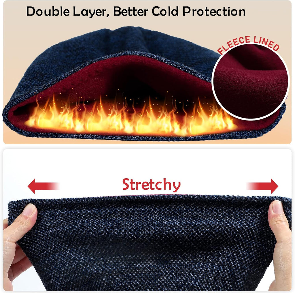 Lvaiz Winter Beanie for Men Women Warm Fleece Lined Reversible Skull Cap