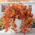 Homsunny Artificial Faux Mums Fall Flowers for Outdoor Outside Decoration