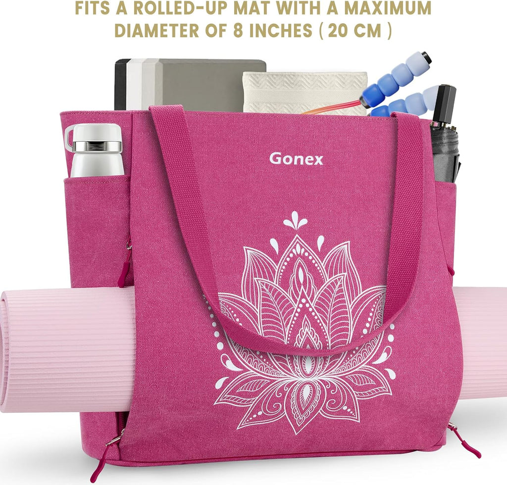 Gonex Yoga Mat Bag with Zipper Mat Carrier Canvas Gym Tote