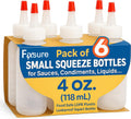 FIXSURE Plastic Squeeze Bottles with Red Tip Cap, 4 Oz Squirt Bottle For Ketchup, BBQ, Sauces, Syrup, Condiments, Oil, Pancake, Cookie Decorating, Dressings, Travel, Camping, Lab, Arts and Crafts (1)