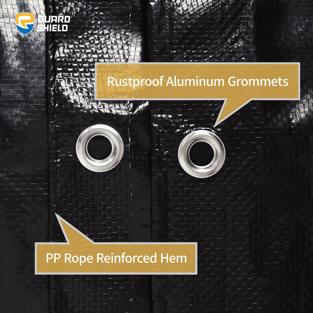 GUARD SHIELD Black Tarp Waterproof 12x20 Feet All Purpose 7mil Tarps