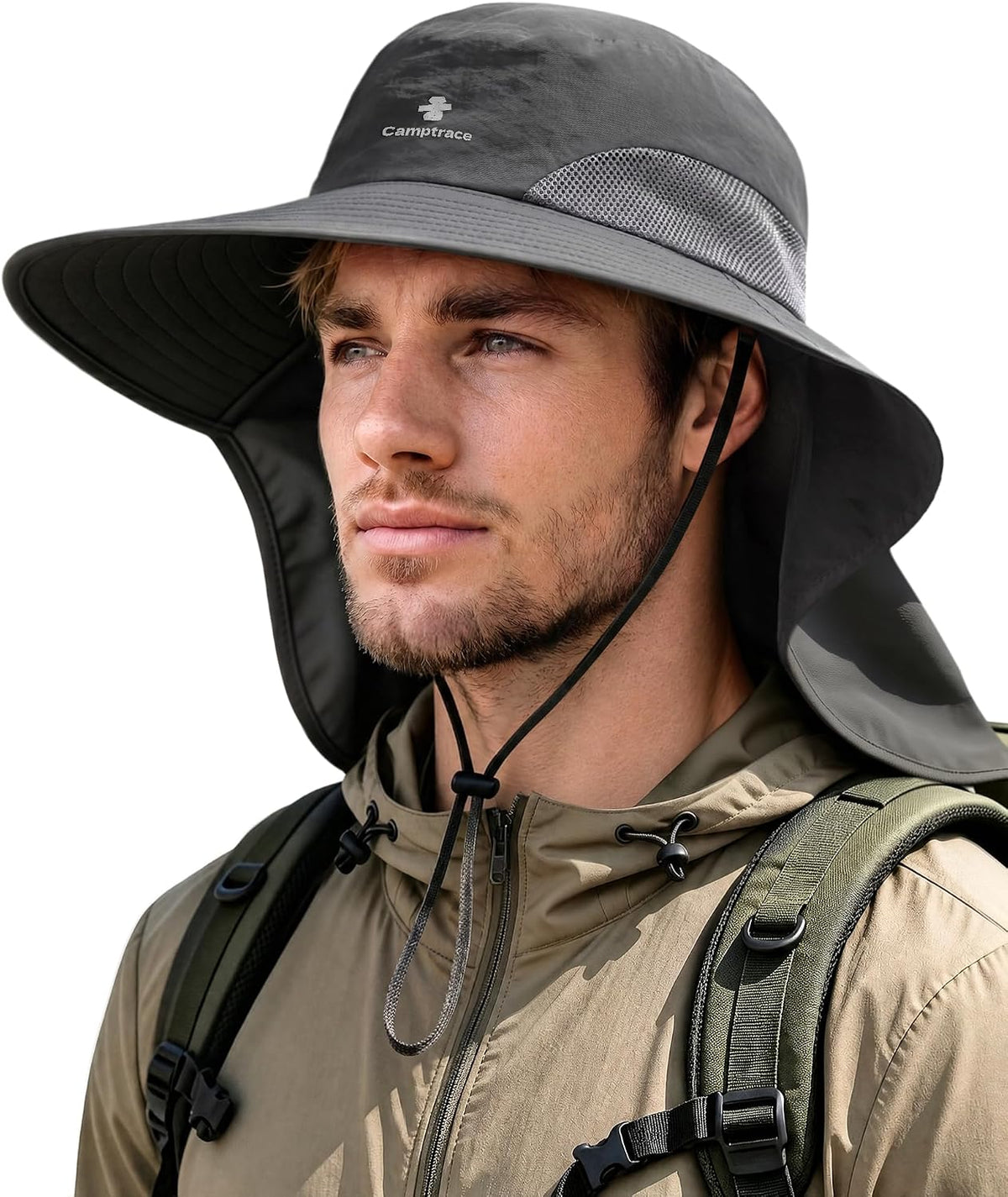 Camptrace Sun Hats for Women Men with Neck Flap UV Protection Wide Shade