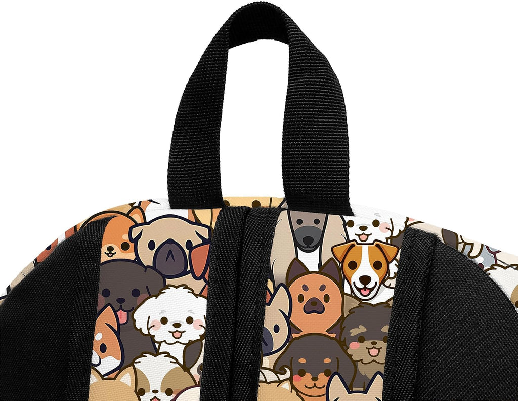Funny Dog School Backpack for Girls Boys Bookbag, 17 Inch Dog Laptop Backpack, Dogs Animals Theme Back Pack for School Travel Hiking Camping