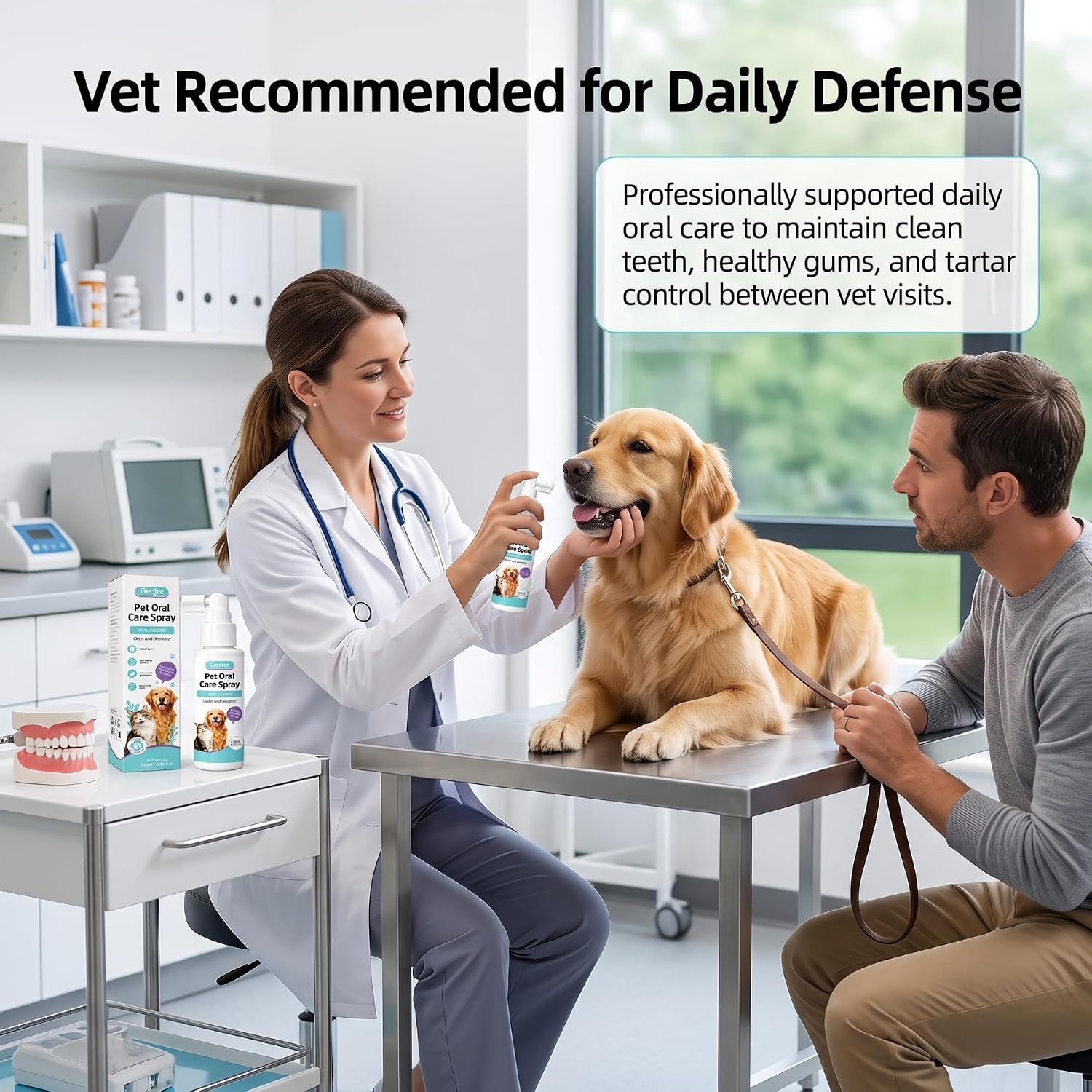 Pet Oral Care Spray, Dog Dental Spray for Dog Teeth Cleaning, Natural Dog Breath Freshener, Daily Dog Dental Care & Cat Dental Care Solution,No Brush Required Pet Mouth Freshener Spray for Dogs & Cats