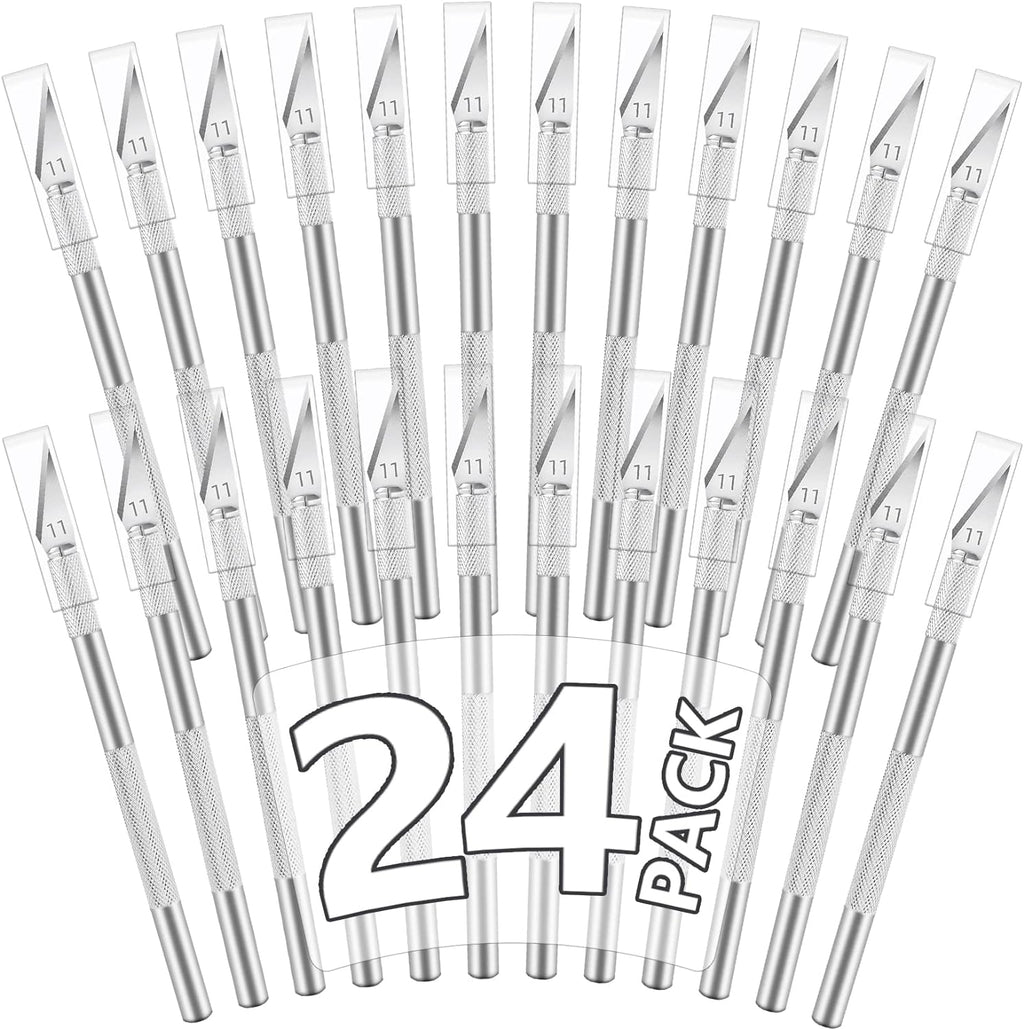 JETMORE 24 Pack Silver Exacto Knife Set, Precision Craft Knife Set for DIY