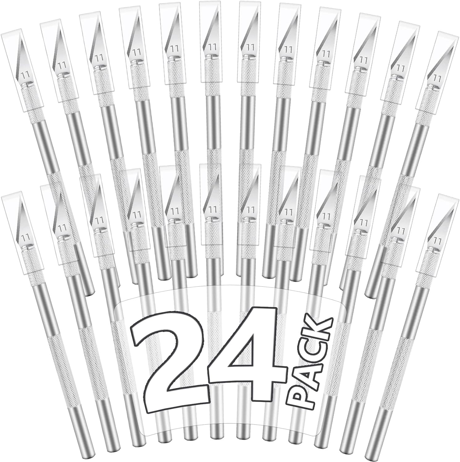 JETMORE 24 Pack Silver Exacto Knife Set, Precision Craft Knife Set for DIY