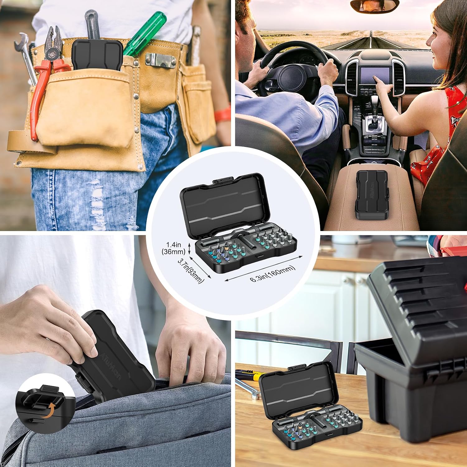 Bomivoi 24 in 1 Magnetic Screwdriver Set, DIY Ratchet Screwdriver Set, Multi Bit Magnetic Drive Set with Detachable Ratchet Handle, Portable Precision Repair Tool Kit for Furniture Computer Bicycle