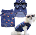 SILD Pet Clothes Dog Jeans Jacket Denim Shirt Small Medium Dogs Lapel Vests