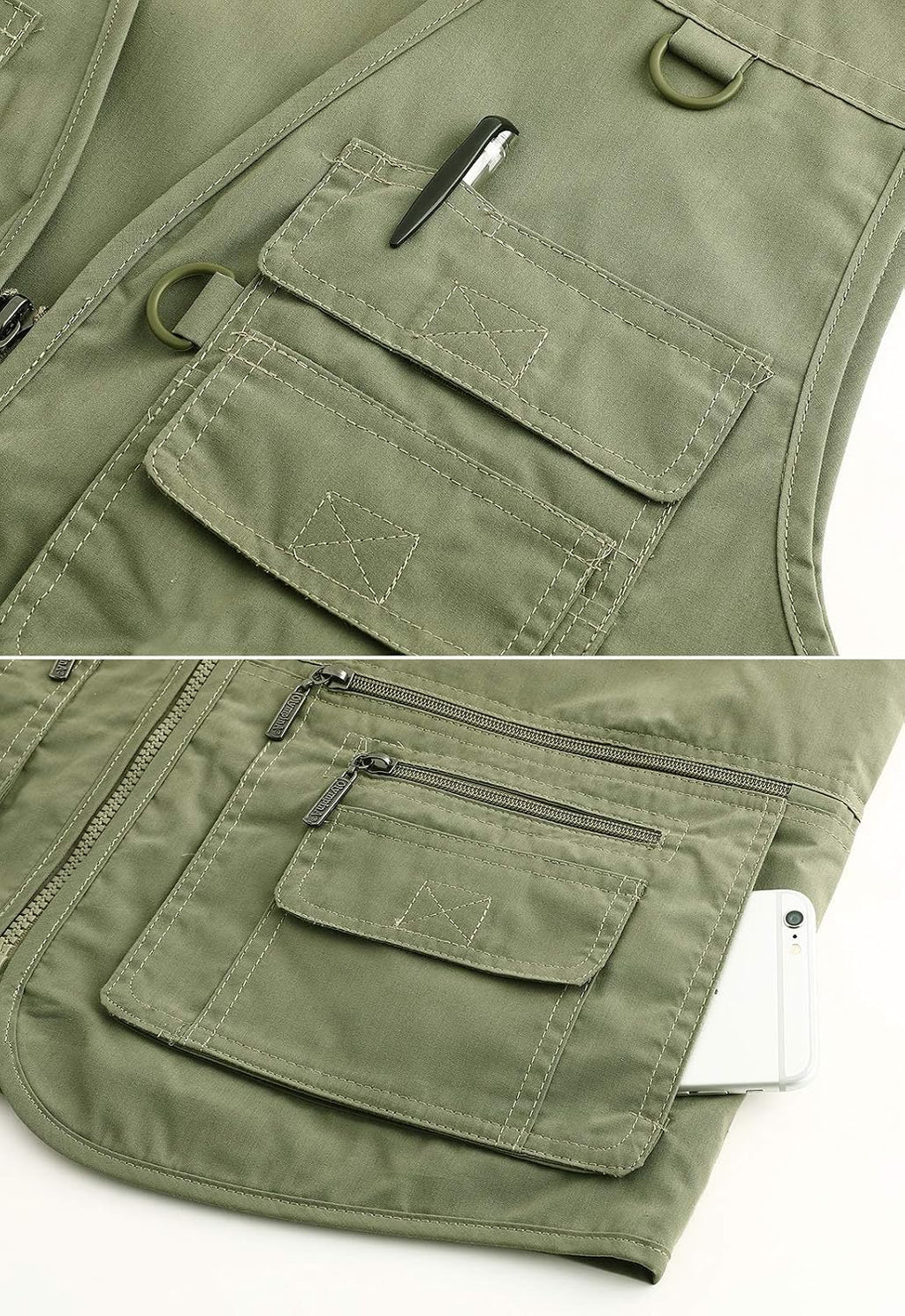 Hbufnha Men's Casual Safari Travel Vest 16 Pockets Outdoor Work Vest Sleeveless Jacket Fishing Hiking Photograph