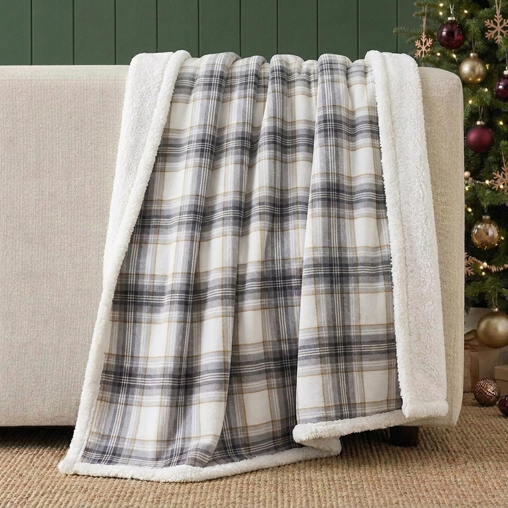 Eddie Bauer - Sherpa Reverse Throw Blanket for Bed or Couch, 50 x 70