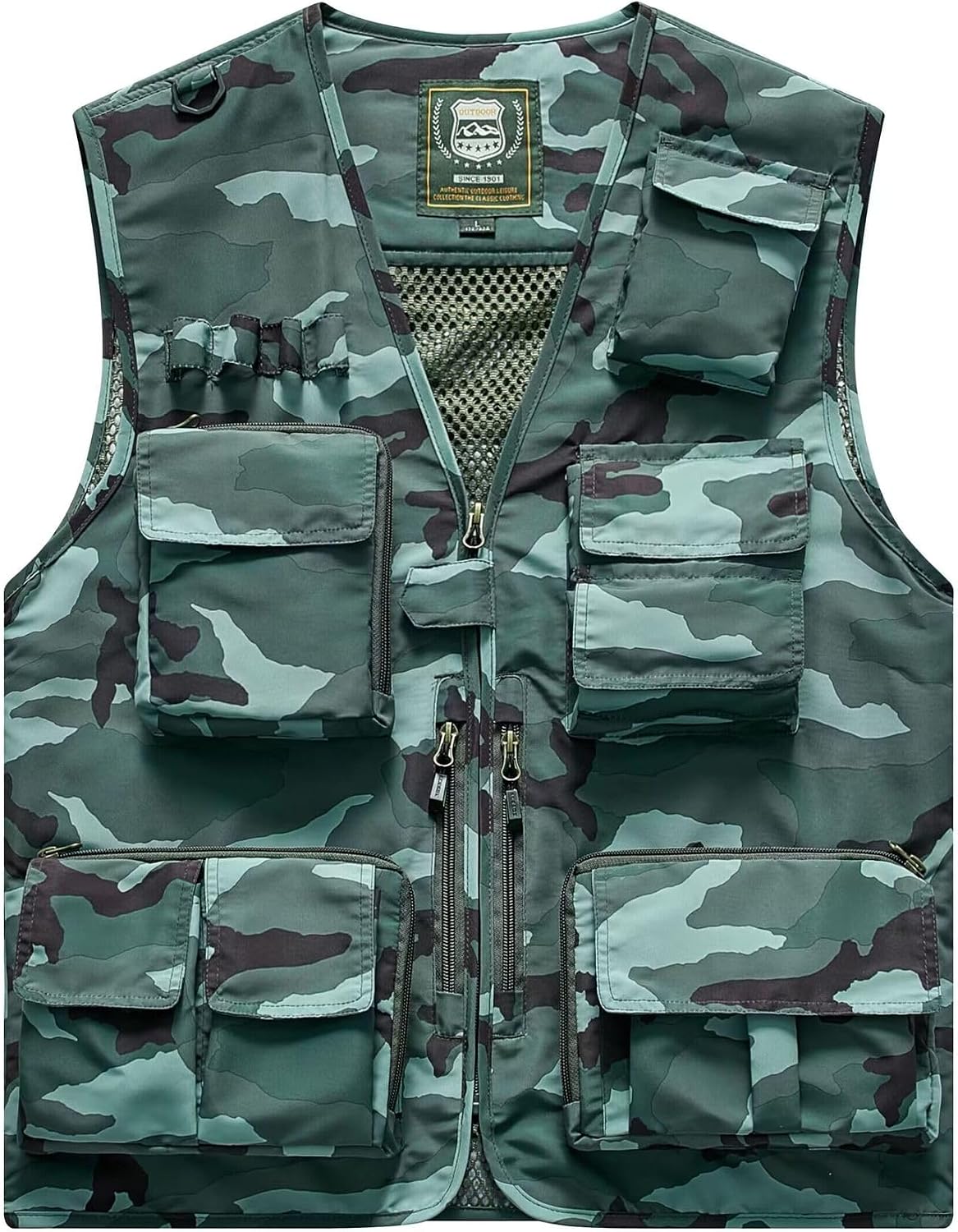 Hbufnha Outdoor Fishing Hunting Vest Multi Pockets Work Cargo Jacket