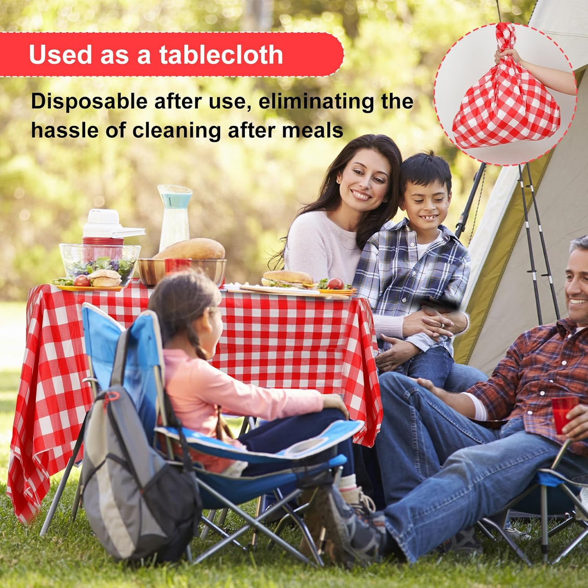 4 Pcs Disposable Outdoor Picnic Blankets 70.9''x70.9'' Portable Pocket Blanket Foldable Waterproof Picnic Mats Sandproof Beach Blanket with Ground Spikes for Beach Travel Hiking Camping