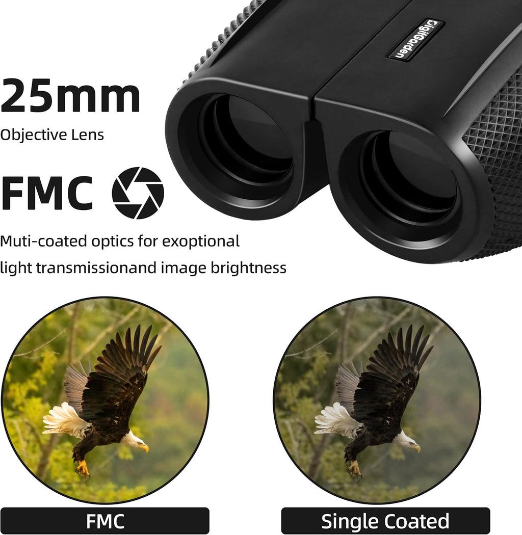 Binoculars for Adults and Kids, 12x25 Compact Binoculars for Bird Watching