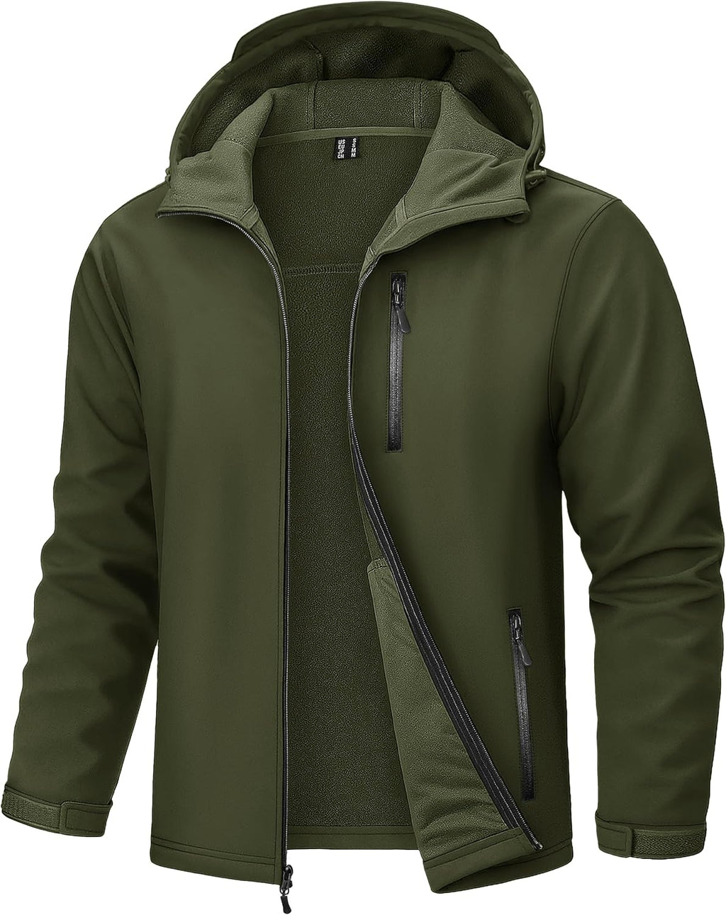 TACVASEN Mens Hooded Fleece Lined Waterproof Softshell Jacket Lightweight